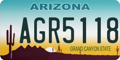 AZ license plate AGR5118