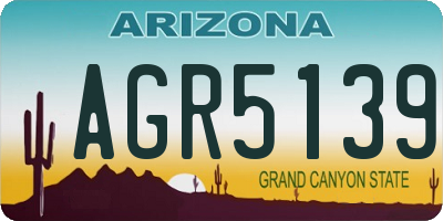 AZ license plate AGR5139