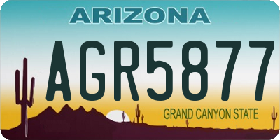 AZ license plate AGR5877