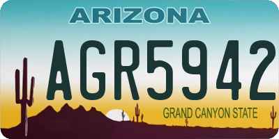 AZ license plate AGR5942