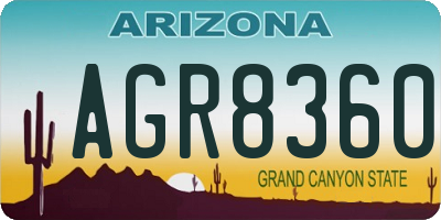 AZ license plate AGR8360