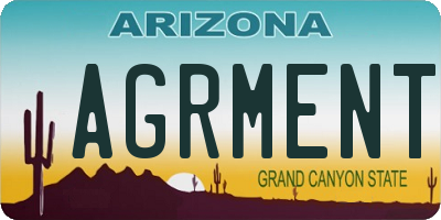 AZ license plate AGRMENT