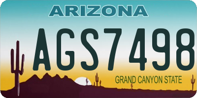 AZ license plate AGS7498