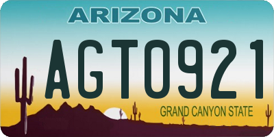 AZ license plate AGT0921