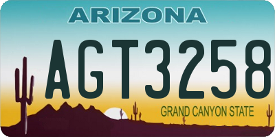 AZ license plate AGT3258