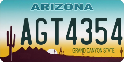 AZ license plate AGT4354