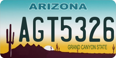 AZ license plate AGT5326