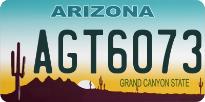 AZ license plate AGT6073
