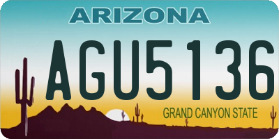 AZ license plate AGU5136