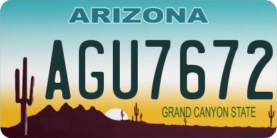 AZ license plate AGU7672