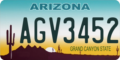 AZ license plate AGV3452