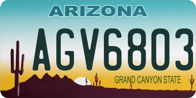 AZ license plate AGV6803