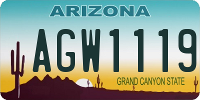 AZ license plate AGW1119