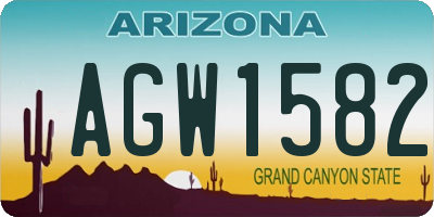 AZ license plate AGW1582