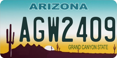 AZ license plate AGW2409