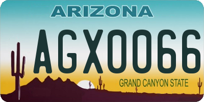 AZ license plate AGX0066