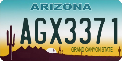 AZ license plate AGX3371