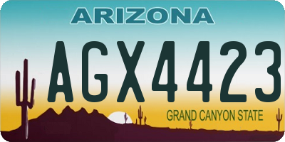 AZ license plate AGX4423