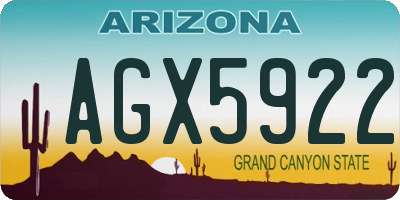 AZ license plate AGX5922