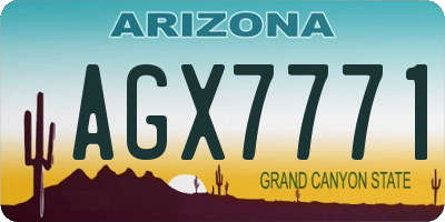 AZ license plate AGX7771