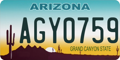 AZ license plate AGY0759
