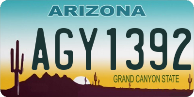AZ license plate AGY1392