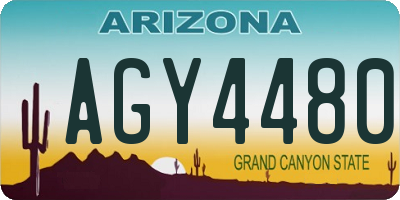 AZ license plate AGY4480