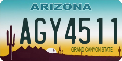 AZ license plate AGY4511