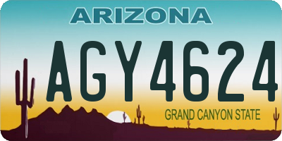 AZ license plate AGY4624