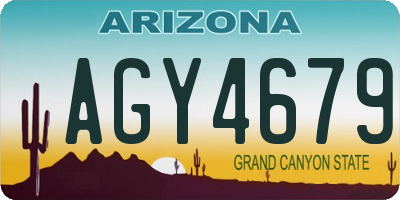 AZ license plate AGY4679