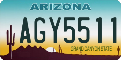 AZ license plate AGY5511