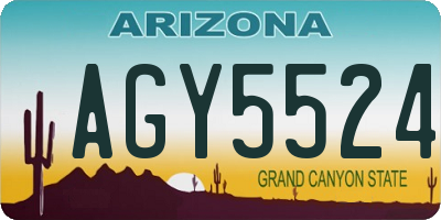 AZ license plate AGY5524