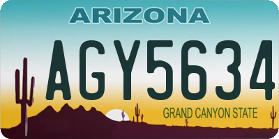AZ license plate AGY5634