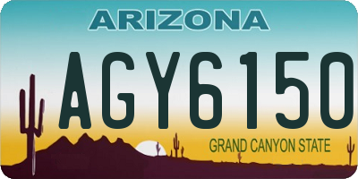 AZ license plate AGY6150