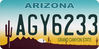 AZ license plate AGY6233