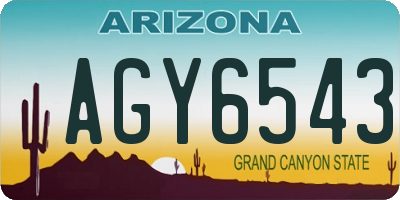 AZ license plate AGY6543