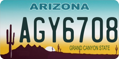 AZ license plate AGY6708