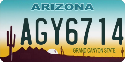 AZ license plate AGY6714
