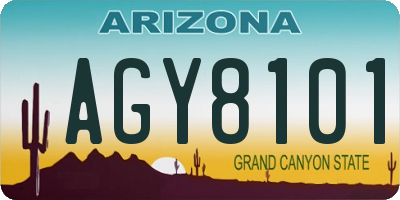 AZ license plate AGY8101