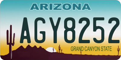 AZ license plate AGY8252