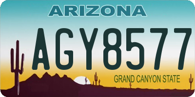 AZ license plate AGY8577