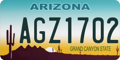 AZ license plate AGZ1702