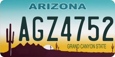 AZ license plate AGZ4752