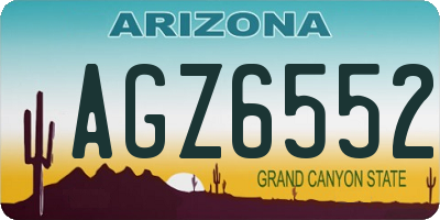 AZ license plate AGZ6552