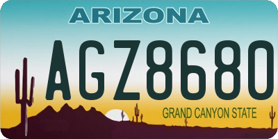 AZ license plate AGZ8680