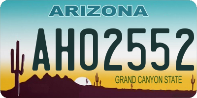 AZ license plate AH02552