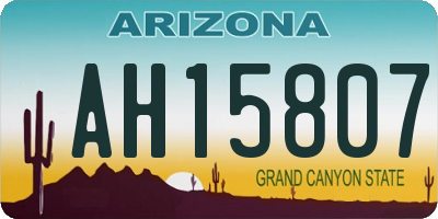 AZ license plate AH15807