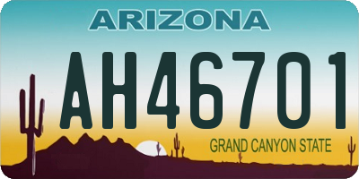 AZ license plate AH46701