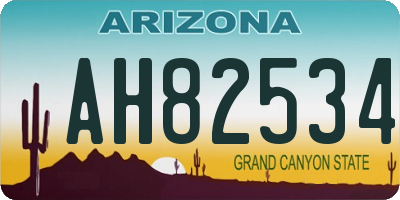 AZ license plate AH82534