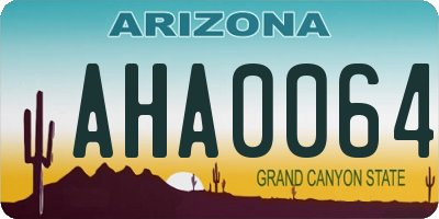 AZ license plate AHA0064